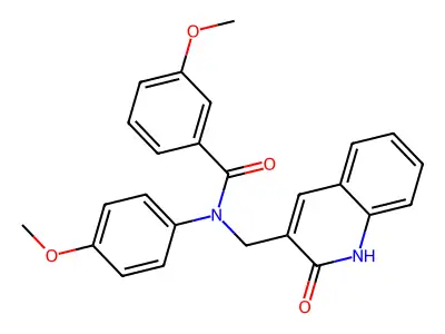 3-methoxy-N-(4-methoxyphenyl)-N-[(2-oxo-1H-quinolin-3-yl)methyl]benzamide structure