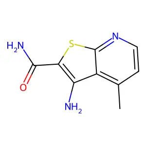 3-Amino-4-methylthieno[2,3-b]pyridine-2-carboxamide structure