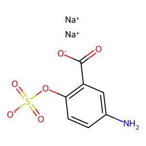 benzoic acid, 5-amino-2-(sulfooxy)-, disodium salt structure