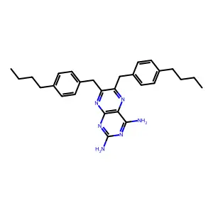 2,4-Pteridinediamine, 6,7-bis((4-butylphenyl)methyl)- structure