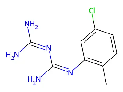 N-(5-chloro-2-methylphenyl)imidodicarbonimidic diamide structure