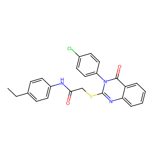 2-{[3-(4-chlorophenyl)-4-oxo-3,4-dihydroquinazolin-2-yl]sulfanyl}-N-(4-ethylphenyl)acetamide structure
