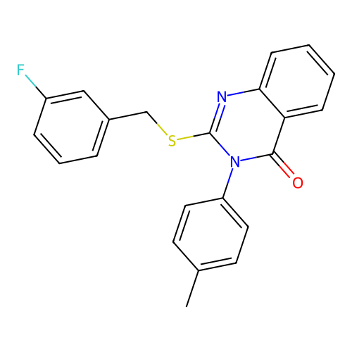 2-((3-Fluorobenzyl)thio)-3-(4-methylphenyl)-4(3H)-quinazolinone structure