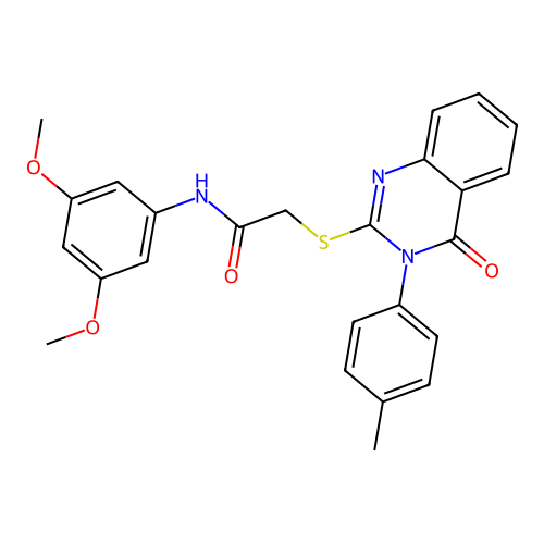 N-(3,5-dimethoxyphenyl)-2-{[3-(4-methylphenyl)-4-oxo-3,4-dihydroquinazolin-2-yl]sulfanyl}acetamide structure
