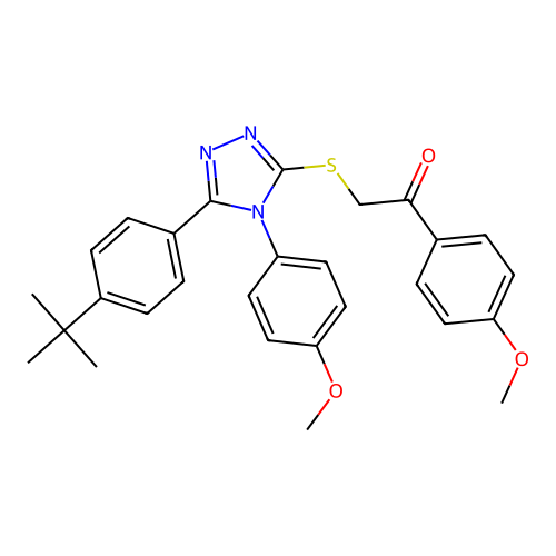 2-{[5-(4-tert-butylphenyl)-4-(4-methoxyphenyl)-4H-1,2,4-triazol-3-yl]sulfanyl}-1-(4-methoxyphenyl)ethanone structure