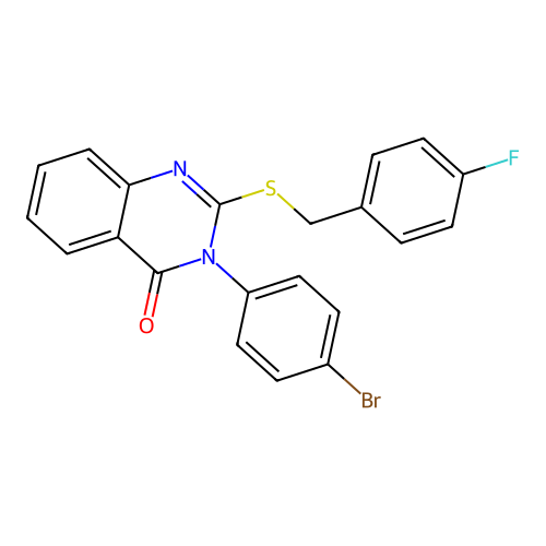 3-(4-bromophenyl)-2-[(4-fluorobenzyl)sulfanyl]quinazolin-4(3H)-one structure