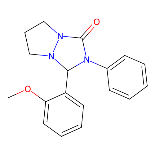 3-(2-methoxyphenyl)-2-phenyltetrahydro-1H,5H-pyrazolo[1,2-a][1,2,4]triazol-1-one structure
