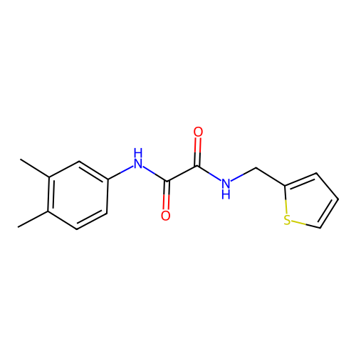 N'-(3,4-dimethylphenyl)-N-(thiophen-2-ylmethyl)oxamide structure