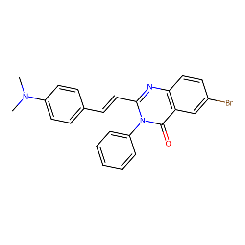 6-bromo-2-{(E)-2-[4-(dimethylamino)phenyl]ethenyl}-3-phenylquinazolin-4(3H)-one structure