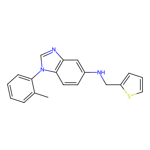 1-(2-methylphenyl)-N-(thiophen-2-ylmethyl)benzimidazol-5-amine structure