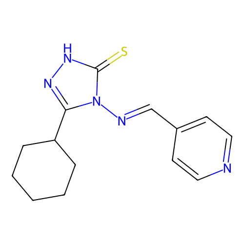 5-cyclohexyl-4-[(4-pyridinylmethylene)amino]-4H-1,2,4-triazole-3-thiol structure
