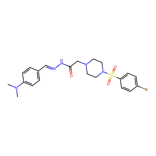 (E)-2-(4-((4-bromophenyl)sulfonyl)piperazin-1-yl)-N'-(4-(dimethylamino)benzylidene)acetohydrazide structure