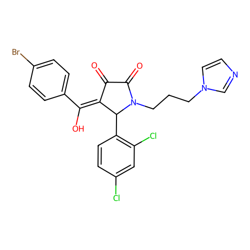 C23H18BrCl2N3O3 structure
