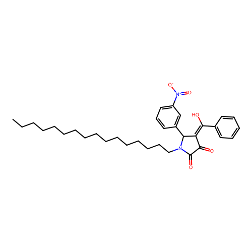 (4E)-1-hexadecyl-4-[hydroxy(phenyl)methylidene]-5-(3-nitrophenyl)pyrrolidine-2,3-dione structure