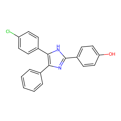 4-(4-(4-chlorophenyl)-5-phenyl-1H-imidazol-2-yl)phenol structure