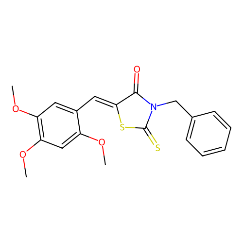 (Z)-3-benzyl-2-thioxo-5-(2,4,5-trimethoxybenzylidene)thiazolidin-4-one structure
