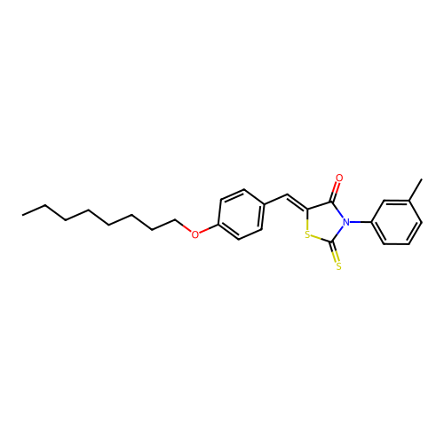 (5Z)-3-(3-methylphenyl)-5-[4-(octyloxy)benzylidene]-2-thioxo-1,3-thiazolidin-4-one structure
