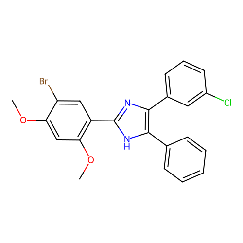 2-(5-bromo-2,4-dimethoxyphenyl)-4-(3-chlorophenyl)-5-phenyl-1H-imidazole structure