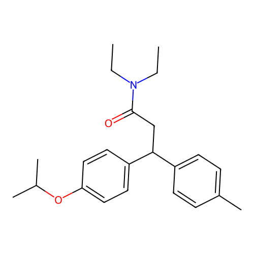 N,N-diethyl-3-(4-isopropoxyphenyl)-3-(p-tolyl)propanamide structure