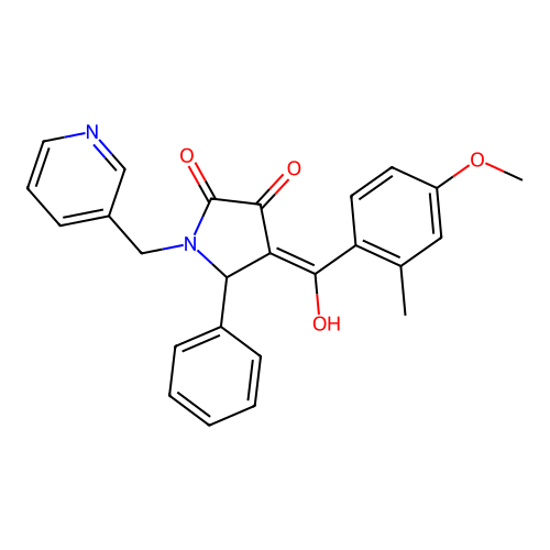 3-hydroxy-4-[(4-methoxy-2-methylphenyl)carbonyl]-5-phenyl-1-(pyridin-3-ylmethyl)-1,5-dihydro-2H-pyrrol-2-one structure