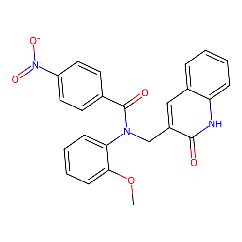N-((2-hydroxyquinolin-3-yl)methyl)-N-(2-methoxyphenyl)-4-nitrobenzamide structure