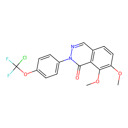 2-{4-[chloro(difluoro)methoxy]phenyl}-7,8-dimethoxyphthalazin-1(2H)-one structure