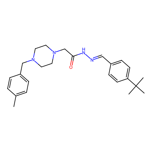 (E)-N'-(4-(tert-butyl)benzylidene)-2-(4-(4-methylbenzyl)piperazin-1-yl)acetohydrazide structure