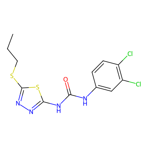 1-(3,4-dichlorophenyl)-3-(5-(propylthio)-1,3,4-thiadiazol-2-yl)urea structure