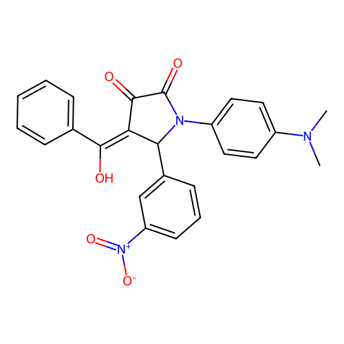 (4E)-1-(4-dimethylaminophenyl)-4-[hydroxy(phenyl)methylidene]-5-(3-nitrophenyl)pyrrolidine-2,3-dione structure