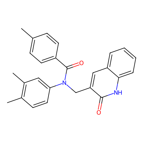 N-(3,4-dimethylphenyl)-N-((2-hydroxyquinolin-3-yl)methyl)-4-methylbenzamide structure