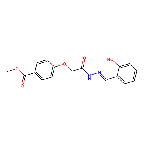 Methyl 4-(2-(2-(2-hydroxybenzylidene)hydrazinyl)-2-oxoethoxy)benzoate structure