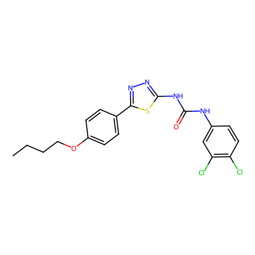 1-[5-(4-Butoxyphenyl)-1,3,4-thiadiazol-2-yl]-3-(3,4-dichlorophenyl)urea structure