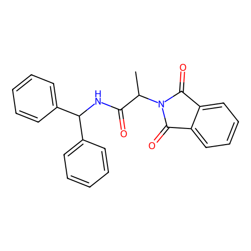 2-(1,3-dioxo-1,3-dihydro-2H-isoindol-2-yl)-N-(diphenylmethyl)propanamide structure