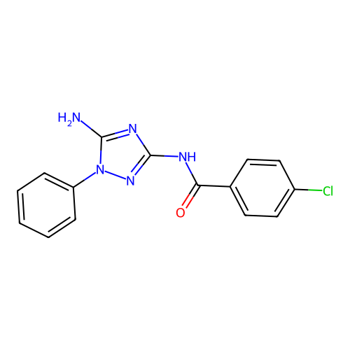 N-(5-amino-1-phenyl-1H-1,2,4-triazol-3-yl)-4-chlorobenzamide structure