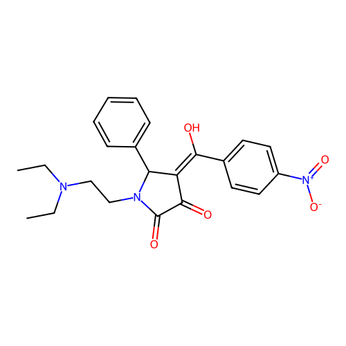 1-(2-(diethylamino)ethyl)-3-hydroxy-4-(4-nitrobenzoyl)-5-phenyl-1H-pyrrol-2(5H)-one structure