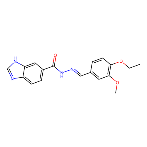 N'-[(E)-(4-ethoxy-3-methoxyphenyl)methylidene]-1H-benzimidazole-6-carbohydrazide structure