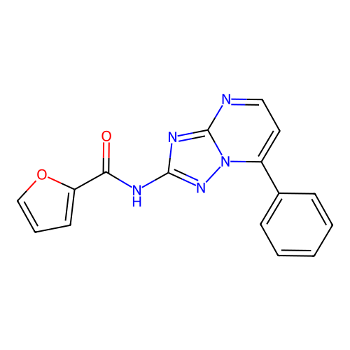 N-(7-phenyl-[1,2,4]triazolo[1,5-a]pyrimidin-2-yl)furan-2-carboxamide structure