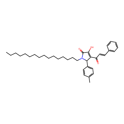 4-cinnamoyl-1-hexadecyl-3-hydroxy-5-(p-tolyl)-1H-pyrrol-2(5H)-one structure