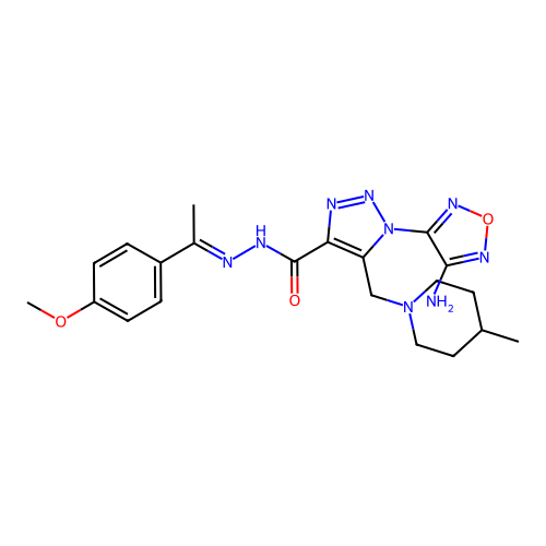 C21H27N9O3 structure