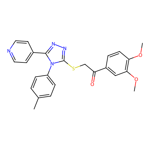 1-(3,4-dimethoxyphenyl)-2-((5-(pyridin-4-yl)-4-(p-tolyl)-4H-1,2,4-triazol-3-yl)thio)ethanone structure