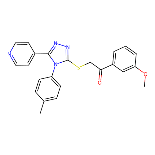 1-(3-methoxyphenyl)-2-((5-(pyridin-4-yl)-4-(p-tolyl)-4H-1,2,4-triazol-3-yl)thio)ethanone structure