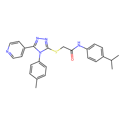 2-{[4-(4-methylphenyl)-5-(pyridin-4-yl)-4H-1,2,4-triazol-3-yl]sulfanyl}-N-[4-(propan-2-yl)phenyl]acetamide structure