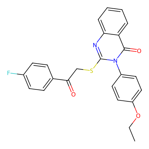 3-(4-ethoxyphenyl)-2-{[2-(4-fluorophenyl)-2-oxoethyl]sulfanyl}quinazolin-4(3H)-one structure