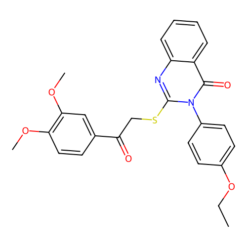 2-((2-(3,4-dimethoxyphenyl)-2-oxoethyl)thio)-3-(4-ethoxyphenyl)quinazolin-4(3H)-one structure