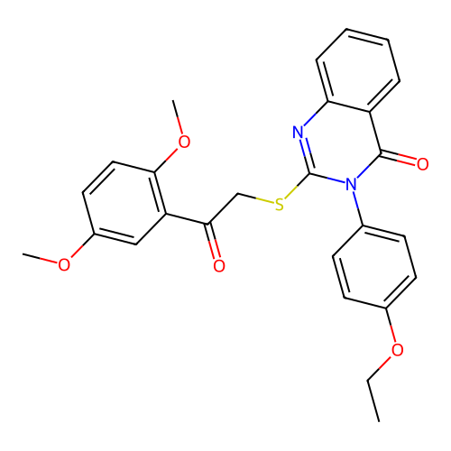 2-((2-(2,5-dimethoxyphenyl)-2-oxoethyl)thio)-3-(4-ethoxyphenyl)quinazolin-4(3H)-one structure