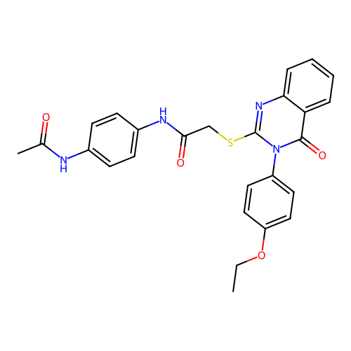 N-(4-acetamidophenyl)-2-[3-(4-ethoxyphenyl)-4-oxoquinazolin-2-yl]sulfanylacetamide structure