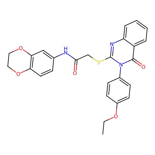 N-(2,3-dihydro-1,4-benzodioxin-6-yl)-2-{[3-(4-ethoxyphenyl)-4-oxo-3,4-dihydroquinazolin-2-yl]sulfanyl}acetamide structure