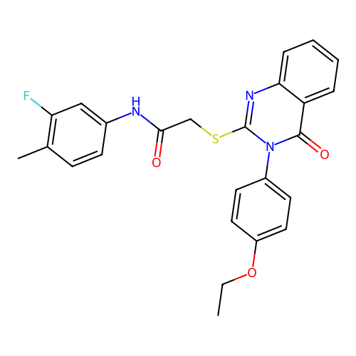 2-{[3-(4-ethoxyphenyl)-4-oxo-3,4-dihydroquinazolin-2-yl]sulfanyl}-N-(3-fluoro-4-methylphenyl)acetamide structure