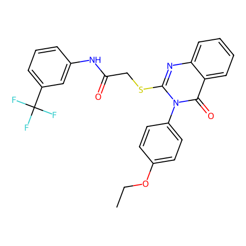 2-{[3-(4-ethoxyphenyl)-4-oxo-3,4-dihydroquinazolin-2-yl]sulfanyl}-N-[3-(trifluoromethyl)phenyl]acetamide structure