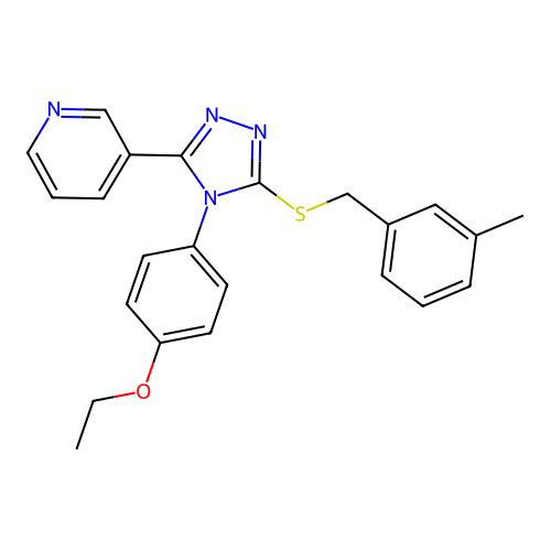 3-{4-(4-ethoxyphenyl)-5-[(3-methylbenzyl)sulfanyl]-4H-1,2,4-triazol-3-yl}pyridine structure